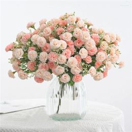 Decorative Flowers 20 Flower Heads 1 Bunch Hydrangea Small Lilac Carnation Artificial Home Pography Soft Decoration Wedding Party Decor