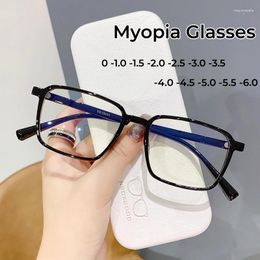 Sunglasses Anti Blue Light Women Men Myopia Minus Glasses Vintage TR Small Frame Finished Prescription Nearsighted Eyeglasses With Diopter