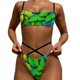 Women's Swimwear Orange Butterfly Micro Bikini Swimsuit Sexy Animal Women Trend Thong Set Two-Piece Push Up Design Beach Outfits