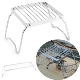 Grills BBQ Grill Multifunctional Folding Campfire Grill Portable Stainless Steel Camping Grill Grate Gas Stove Stand Outdoor BBQ Rack