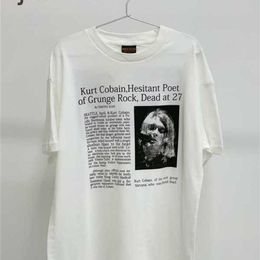 Men's and Women's Trends Designer Fashion Vintage Tee Nirvana Band Coburn Character Print Short Sleeved T-shirt