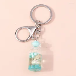 Keychains Cute Conch Drifting Bottle For Women Men Car Key Handbag Purse Hanging Keyrings DIY Jewellery Accessories