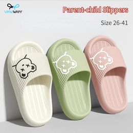 Slippers Cute Cartoon Summer Parent-child Indoor Home Soft Bottom Non-slip Children Baby Eva Bathroom Sandals Women