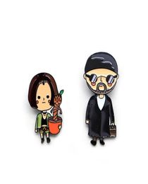 Leon and Mathilda Enamel Pin for Kids Movie The Professional Brooches Lapel Pin Hat Bag Pins Women Brooch Couple Badge A6888995505942013