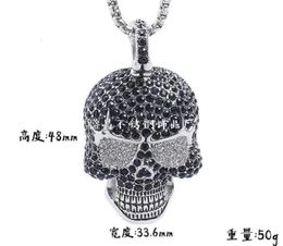 Pendant Necklaces necklace Jewelry hip hop personality punk super large diamond skull Titanium Steel Nelace56527644015853