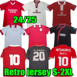 24 25 Benficas home soccer jerseys 2024 classic RAFA SEFEROVIC WALDSCHMIDT PIZZI G.RAMOS 1961 1972 74 04 05 09 13 14 vintage WHITE DI MARIA CARDOZO football