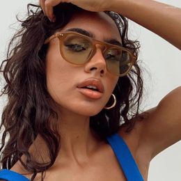 Sunglasses Vintage Oversized Woman Aviation Sun Glasses Female Male Fashion Orange Eyewear Mirror 220R