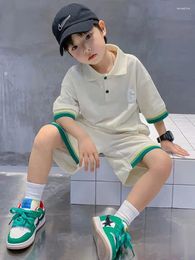 Clothing Sets 2024 Fashion Sport Suits Boys 5 6 8 10 12 14 Year Kids Clothes Summer Letter T-Shirt Shorts 2Pcs Set