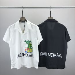 Men's Plus Tees & Polos t-shirts Mens Fashion Flower Tiger Print Shirts Casual Button Down Short Sleeve Hawaiian Shirt Suits Summer Beach Designer Dress Shirts C36