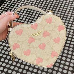 Womens mens black white sacoche heart bag strap Leather purse Luxury handbag pink Designer Shoulder top handle strawberry CrossBody Clutch denim tote