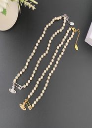 Classic Saturn necklace for women diamond pendant pearl chain choker necklaces 18k gold silver plated designer fashion jewelry gir6786445
