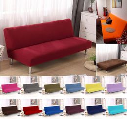 solid Colour folding sofa bed cover sofa covers spandex stretch elastic material double seat cover slipcovers for living room 201119796639