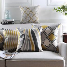 Scandinavian style Cushion Cover Home Decor Geometric Decorative Cushion Covers Zebra Throw Pillows Cases Yellow Grey Pillowcase 295a