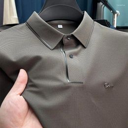 Men's Polos Fashion Lapel Button Loose Business Polo Shirts Clothing 2024 Summer Oversized Casual Pullovers All-match Tee Shirt