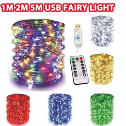USB Led String Light 5M10M20M30M 8Mode Remote Control Lights Fairy garlands Wedding Christmas Holiday Decor lamps Year 240508