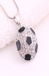 New Arrival football pendant necklaces World Cup Fans sports crystal Rhinestone Soccer Charm chains For women Men s Fashion Jewelry4599146