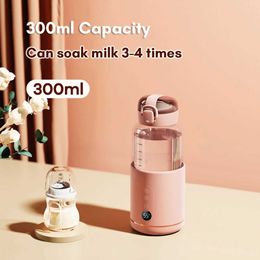 Bottle Warmers Sterilisers Electric Portable Baby Bottle Warmer USB Rechargeable 300ML Capacity Travel Camping Dissolve Formula Milk Instant Water Warmer T24050