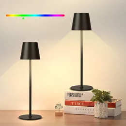 Tischlampen dimmbare LED RGB Atmosphäre Schreibtisch Augenschutz Nachtlichter für Schlafzimmer Restaurant Home -Bett Beleuchtung