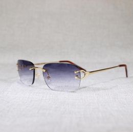 Sunglasses Vintage Rimless C Wire Men Eyewear Clear Glasses Women Oval Eyeglasses For Outdoor Metal Frame Oculos Gafas9129803