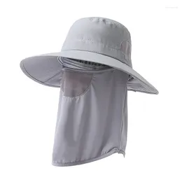 Berets Summer Sun Protection Hat Cross-border Men's Fisherman UV Resistant Silk Mask Shawl Fishing Outdoor Sunshade