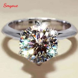 Smyoue GRA معتمد 1-5CT Moissanite Ring VVS1 Lab Diamond Solitaire Fin