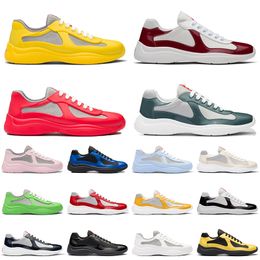 Top Designer Americas Cup Men's Flat Casual Shoes Runner Women Sports Shoes Low High Sneakers Men Rubber Fabric Patent Leather Outdoor Sports Trainers Loafers