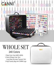 30917K CANNI 240Pcs Nail Gel Whole Set Base Top Color Polish Kit UVLED Soak Off 73ml3565533