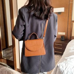 Bag Fashion Solid Color Messenger Women Casual Stone Pattern PU Leather Shoulder Handbag Trunks Commuter Street Portable Travel