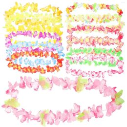 Decorative Flowers Hawaiian Wreaths Leis Flower Garland Tropical Luau Party Favours Beach Hula Costume Accessory- 50PCS Christmas