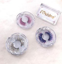 FDshine New 3D Natural Lashes Colorful Beauty Eyelashes For Make Up With Clear Lash Case Customized Logo Accepted5321531
