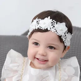 Hair Accessories Adorable Lace Floral Baby Headband White - Comfortable Secure Solution & Perfect Gift For Little Girls