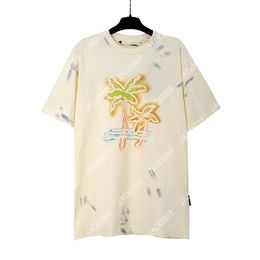 Palm PA 24SS Summer Letter Printing Paint spot LogoT Shirt Boyfriend Gift Loose Oversized Hip Hop Unisex Short Sleeve Lovers Style Tees Angels 2227 ZPQ