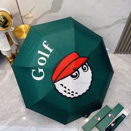 South korea Golf Brand Sun umbrella Outdoor Golf Pu Wateproof UV Protection High Quality Automatic Folding Umbrella New Tide Brand Golf On-Course Umbrella With Box