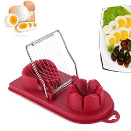 Hard Boiled 2 Ways Slicer Stainless Steel Wire Egg Cutter for Eggs Strawberry Soft Fruit Kitchen Gadgets s