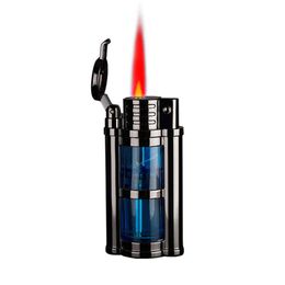 Transparent Visible Window Lighter Multi-Color Red And Blue Flame Lighter Retro Butane Gas Unfilled Lighter