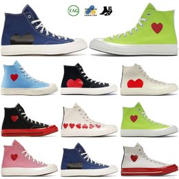 New Style Designer Canvas Shoes Fashion Womens Mens High Top Vintage Commes Des Garcons X 1970s All Star Classics Chucks 70 Taylors Low Tops Multi-Heart Flat Sneakers