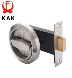 KAK Hidden Door Locks Stainless Steel Handle Recessed Invisible Keyless Mechanical Outdoor Lock For Fire Proof Home Hardware6425356