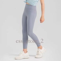 lululemo leggings top quality 24ss Girls Yoga Leggings Kids Thin Tights Sweatpants Soft Elastic Sports Tight Pants Children Dancing Skinny Pants 914