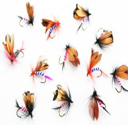 48pcslot Fly Fishing Lures Dry Flies Bait Hook Bass Salmon Trout Fishing Tackle3088204