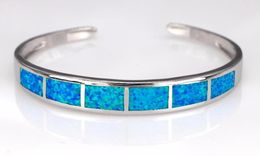 Whole Retail Fashion Fine Blue Fire Opal Bangles 925 Silver Plated Jewelry For Women BNT1807310199165665534922