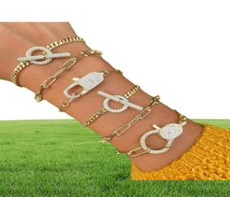 Clasp Toggle New 5mm Style Cuban Bracelets for Women Girls Cz Paved Punk Charm Geometric Circle Bar Chain Necklace Jewelry Wholesa8072159