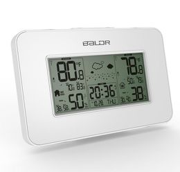 New Baldr Weather Station Clock Indoor Outdoor Temperature Humidity Display Wireless Weather Forecast Alarm Snooze Blue Backlight 1688851