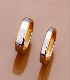 s18K Gold Plated WomenMen Wedding Romantic Forever Love Couple Rings Set Fashion Costume rings Jewellery sets9743610