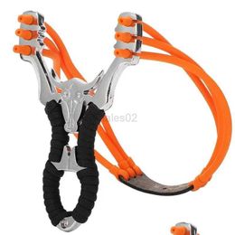 Hunting Slingshots Slings S Powerf Alloy Thick Wrist Band Catapt Sports Outdoor Bow Rubber Big Drop Delivery Outdoors Dhdjs