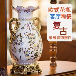 Vases Zema European Style Vase Vintage Ceramic Decoration Home Living Room TV Cabinet Large Size Flower