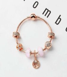 New style loose charm beads life tree pendant bangle rose gold charm bracelet girl women gift DIY Jewellery Accessories94238671643475