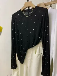 Women's T Shirts O-neck Polka Dot Long Sleeved T-shirt 2024 Spring/Summer Loose Versatile Bottoming Shirt Korean Commuter Cotton Top