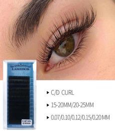 GLAMLASH J B CCurl Lash Length 7-25mm Mixed In One Tray Eyelash Extension Individual Faux Mink Eyelash soft False eyelashes8238020