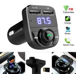 X8 FM Transmitter Aux Modulator Bluetooth Handsfree Kit Audio MP3 Player with 3.1A Quick Charge Dual USB Car Charger Accessories