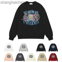 Luxury Counter Top Grade Designer Rhuder Hoodies 2024 Casual Street Pullover Hoodie Loose Street Floral Letter Print Pullover Round Neck Tshirt for Men with Logo